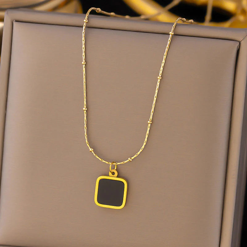 Premium Anti Tarnish Stainless Steel Jewellery for Everyday Use - Black pendant