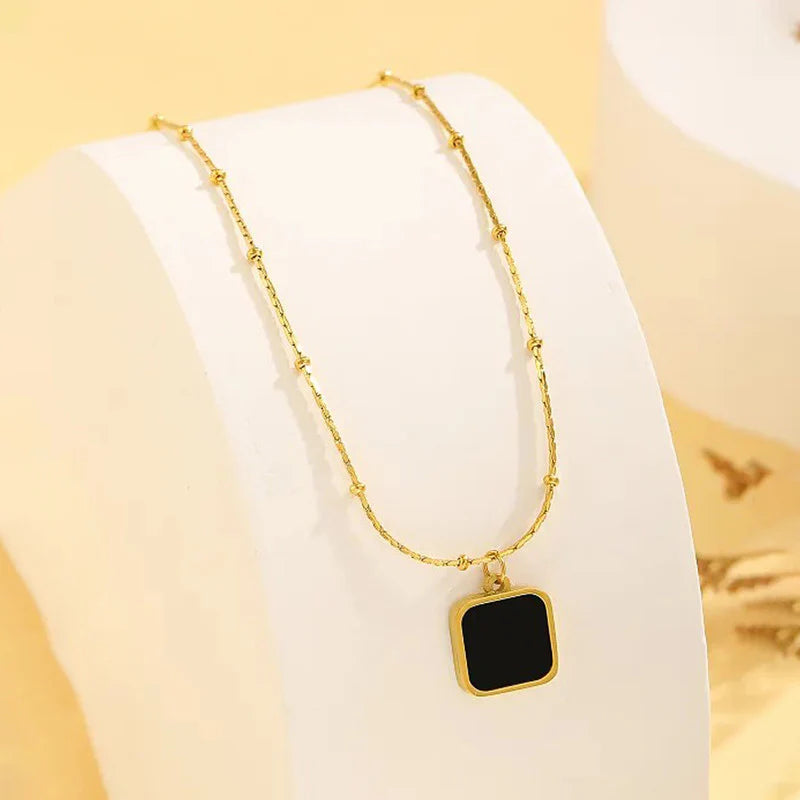 Premium Anti Tarnish Stainless Steel Jewellery for Everyday Use - Black pendant