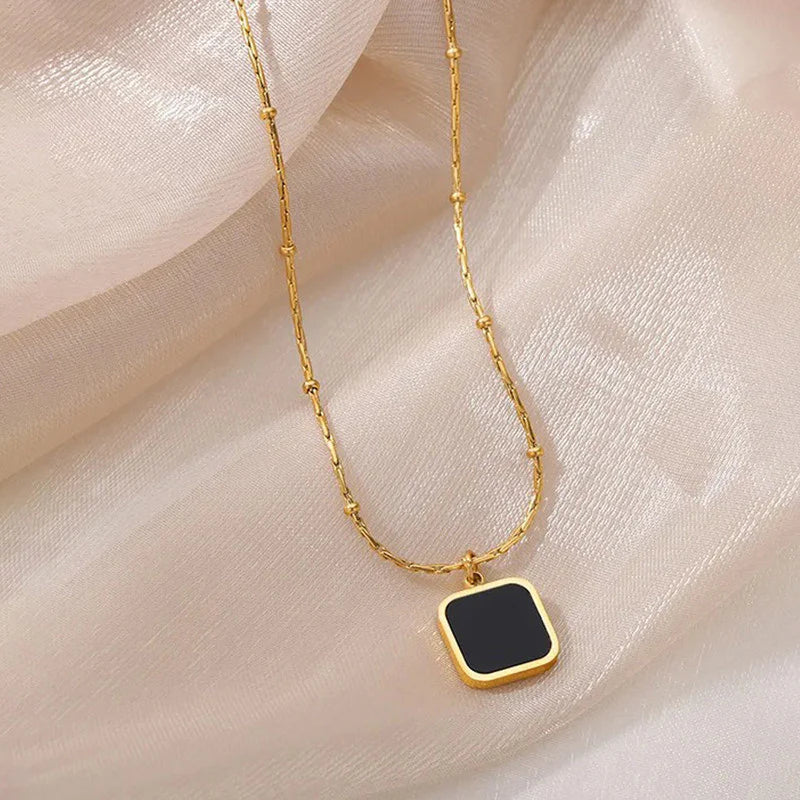 Premium Anti Tarnish Stainless Steel Jewellery for Everyday Use - Black pendant