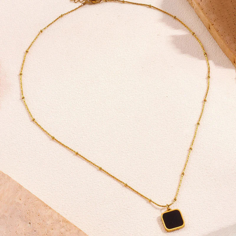 Premium Anti Tarnish Stainless Steel Jewellery for Everyday Use - Black pendant
