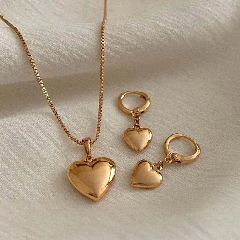 Premium Anti Tarnish Stainless Steel Jewellery for Everyday - Heart Themed Set