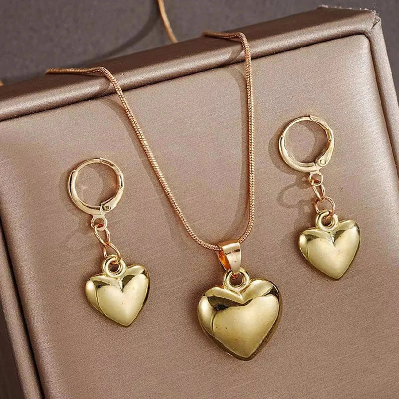Premium Anti Tarnish Stainless Steel Jewellery for Everyday - Heart Themed Set