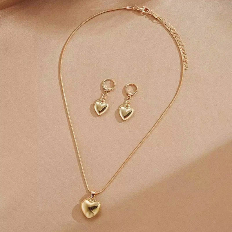 Premium Anti Tarnish Stainless Steel Jewellery for Everyday - Heart Themed Set