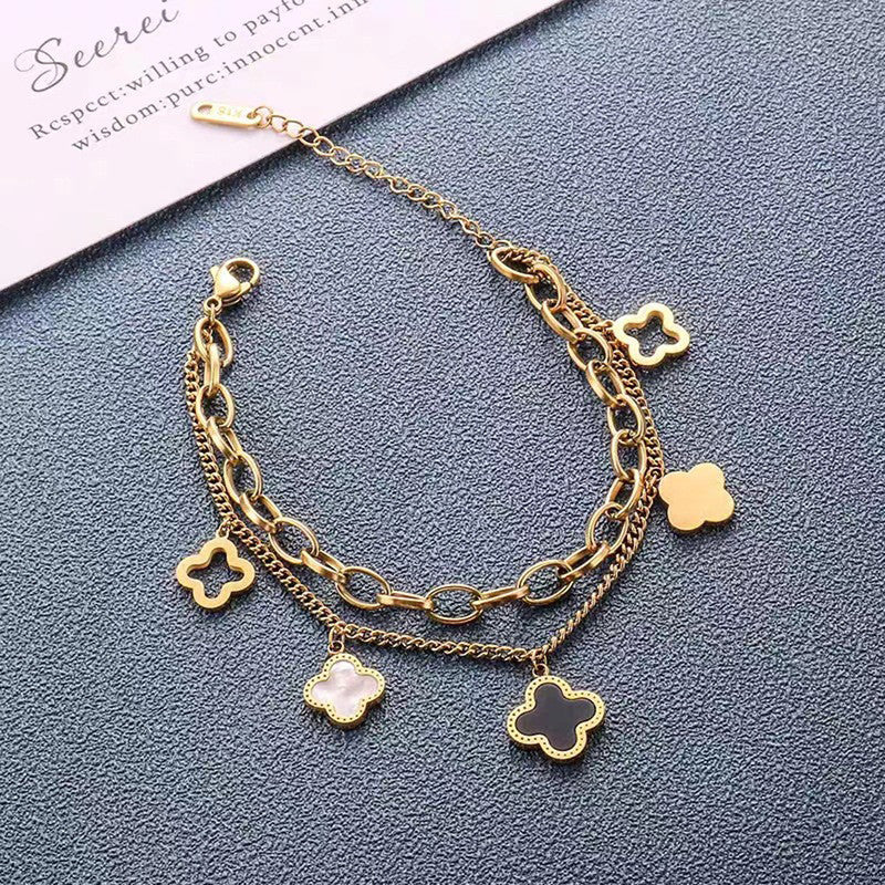 Premium Anti Tarnish Stainless Steel Jewellery for Everyday - Floral Wraparound Bracelet