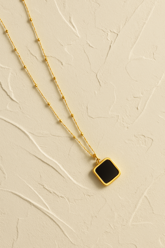 Premium Anti Tarnish Stainless Steel Jewellery for Everyday Use - Black pendant