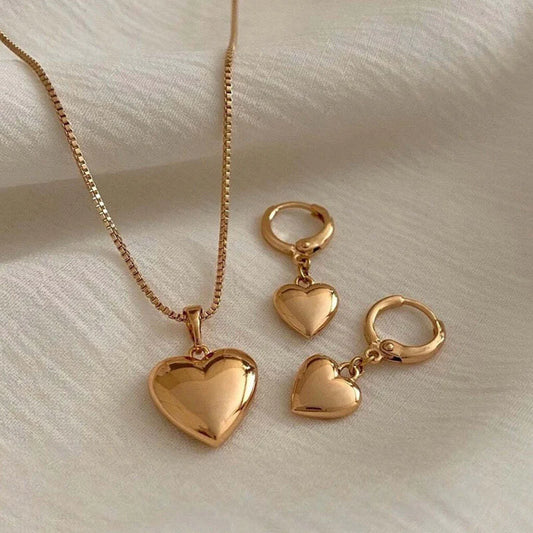 Premium Anti Tarnish Stainless Steel Jewellery for Everyday - Heart Themed Set