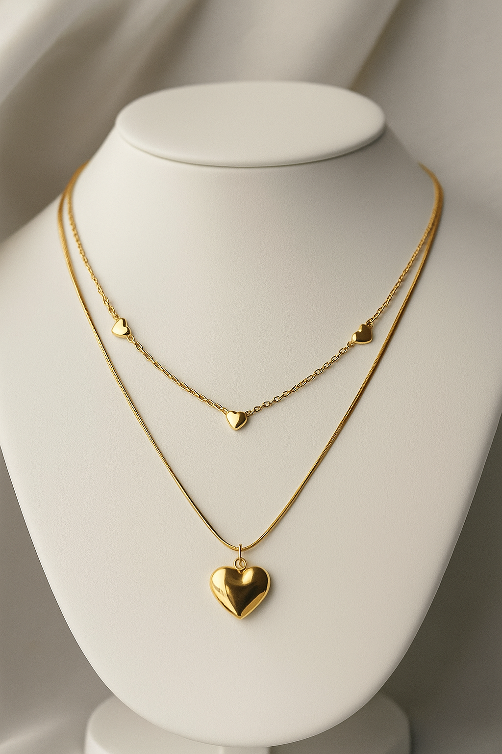 Premium Anti Tarnish Stainless Steel Jewellery for Everyday - Double Layered Hearty Heart
