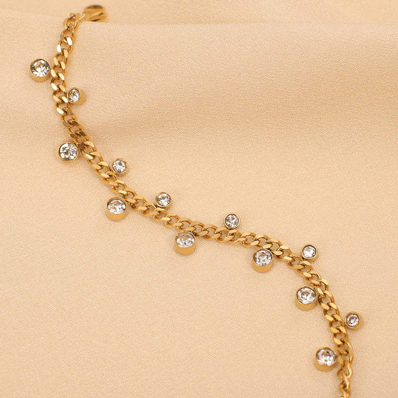 Premium Anti Tarnish Stainless Steel Jewellery for Everyday - Crystal Dainty Bracelet