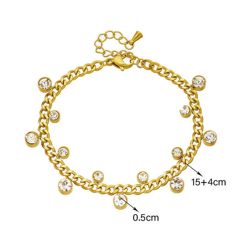 Premium Anti Tarnish Stainless Steel Jewellery for Everyday - Crystal Dainty Bracelet