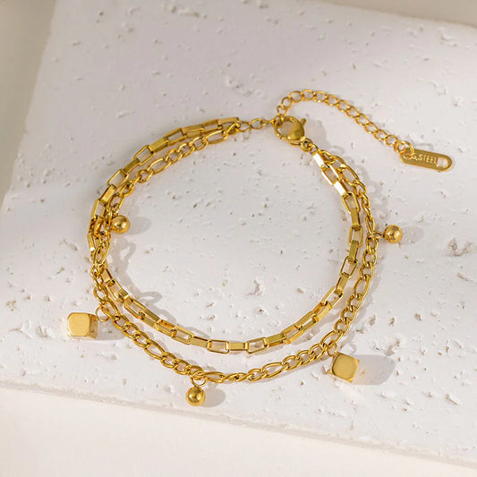 Premium Anti Tarnish Stainless Steel Jewellery for Everyday - Cube Wrap Bracelet