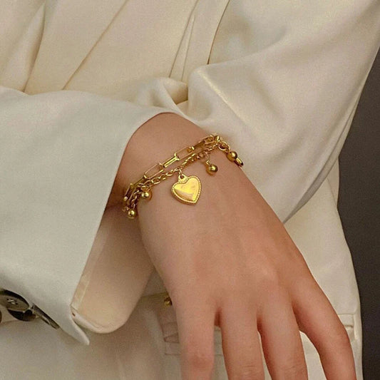 Premium Anti Tarnish Stainless Steel Jewellery for Everyday - Heart Wraparound Bracelet