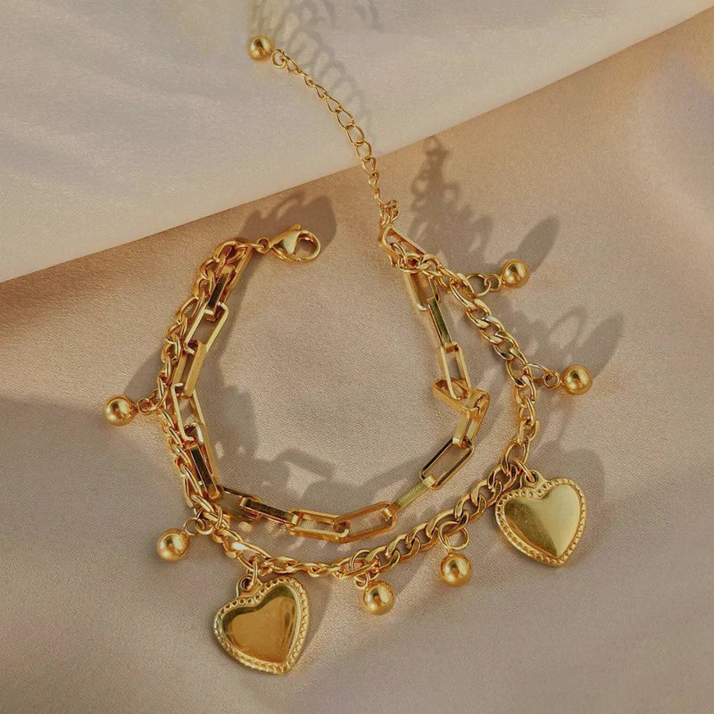 Premium Anti Tarnish Stainless Steel Jewellery for Everyday - Heart Wraparound Bracelet