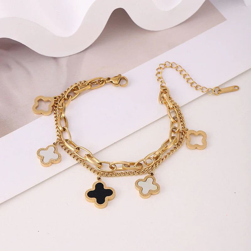 Premium Anti Tarnish Stainless Steel Jewellery for Everyday - Floral Wraparound Bracelet