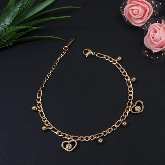 Premium Anti Tarnish Stainless Steel Jewellery for Everyday - Heart Bracelet