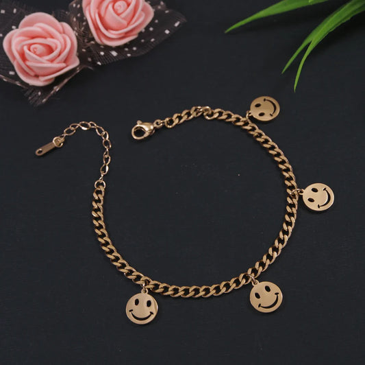 Premium Anti Tarnish Stainless Steel Jewellery for Everyday - Smiley Bracelet