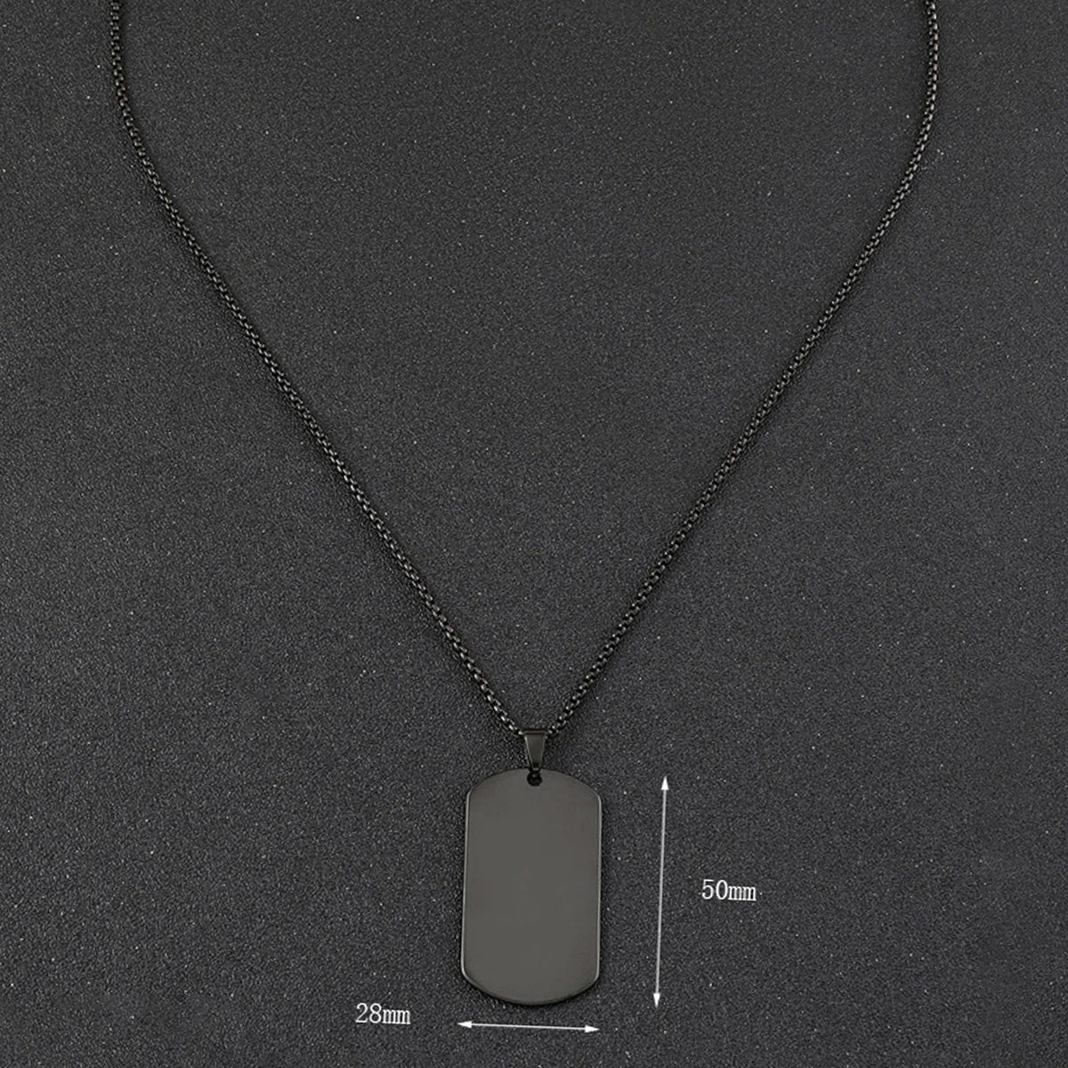 Black Silver Plated Stainless Steel Anti Tarnish Rectangular Hip Hop Party Pendant