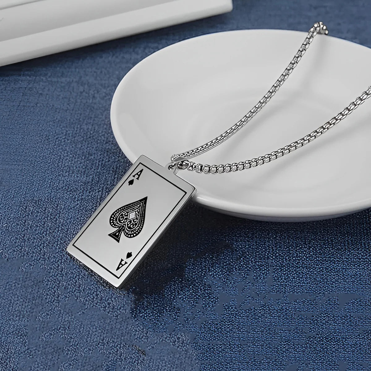 Ace of Spades Stylish Contemporary Pendant with Chain