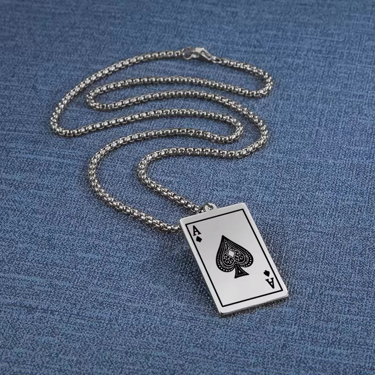Ace of Spades Stylish Contemporary Pendant with Chain