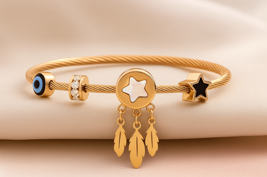 Anti Tarnish Everyday Wear Bracelet Kada - Gold