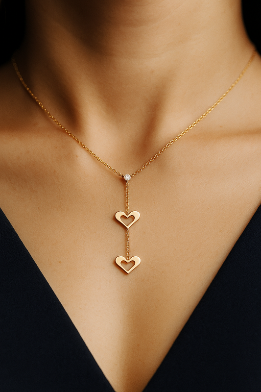 Premium Anti Tarnish Stainless Steel Jewellery for Everyday - Double Heart