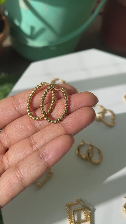 Anti Tarnish Hoop Earrings - Oval