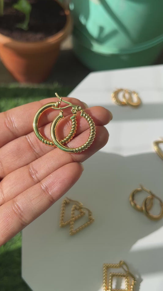 Anti Tarnish Hoop Earring - RoundTwist